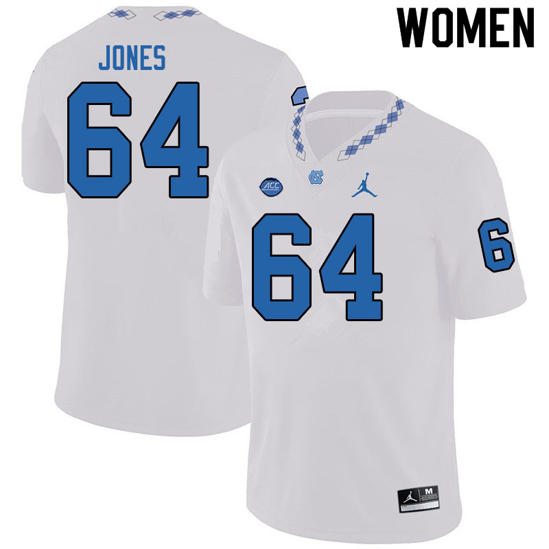 Jordan Brand Women #64 Avery Jones North Carolina Tar Heels College Football Jerseys Sale-White